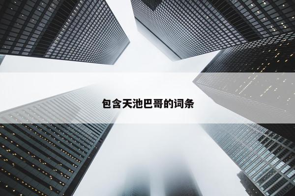 包含天池巴哥的词条