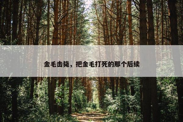 金毛击毙，把金毛打死的那个后续
