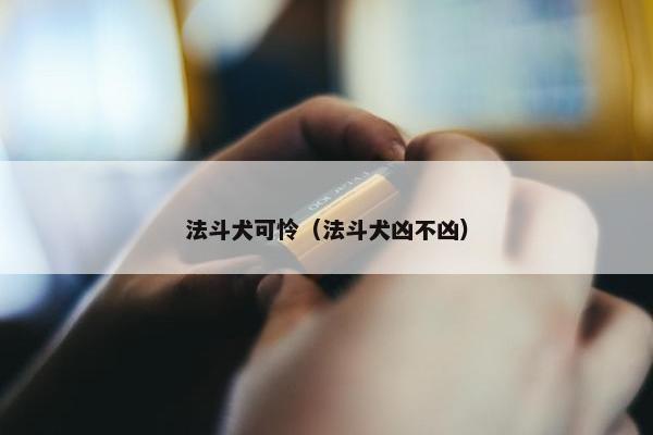 法斗犬可怜（法斗犬凶不凶）