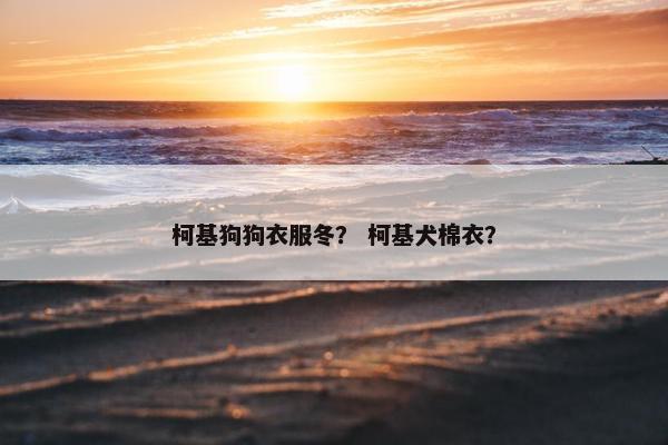 柯基狗狗衣服冬？ 柯基犬棉衣？