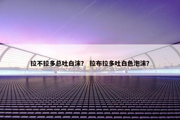 拉不拉多总吐白沫? 拉布拉多吐白色泡沫?