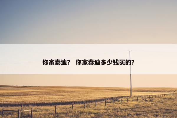 你家泰迪? 你家泰迪多少钱买的?