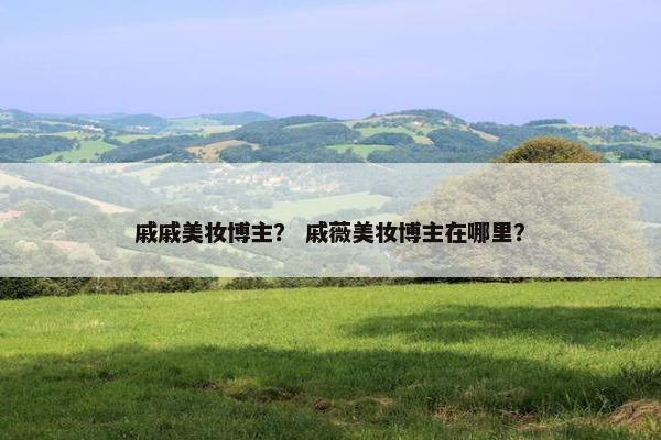 戚戚美妆博主? 戚薇美妆博主在哪里?