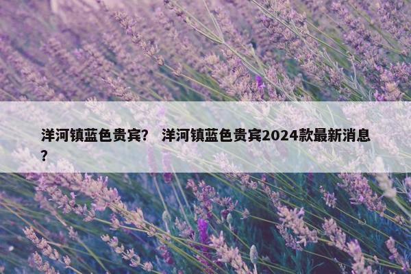 洋河镇蓝色贵宾? 洋河镇蓝色贵宾2024款最新消息?