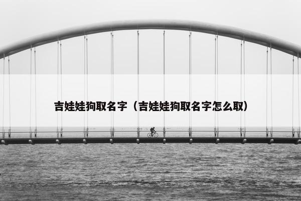 吉娃娃狗取名字(吉娃娃狗取名字怎么取)