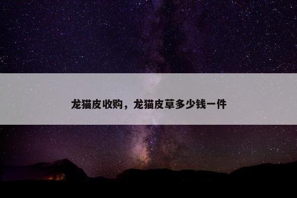 龙猫皮收购,龙猫皮草多少钱一件