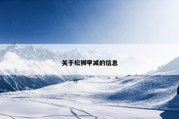 关于松狮甲减的信息