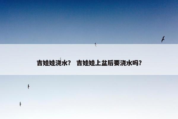 吉娃娃浇水? 吉娃娃上盆后要浇水吗?