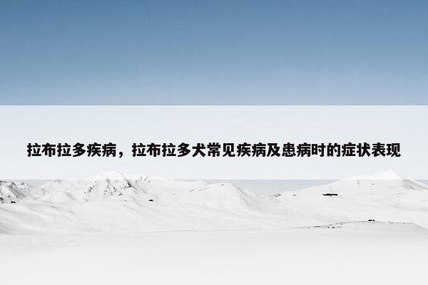 拉布拉多疾病,拉布拉多犬常见疾病及患病时的症状表现