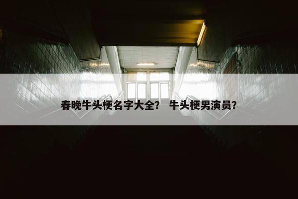 春晚牛头梗名字大全? 牛头梗男演员?