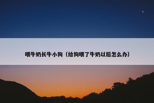 喂牛奶长牛小狗(给狗喂了牛奶以后怎么办)