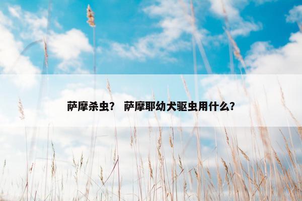 萨摩杀虫？ 萨摩耶幼犬驱虫用什么？
