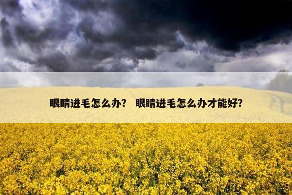 眼睛进毛怎么办? 眼睛进毛怎么办才能好?