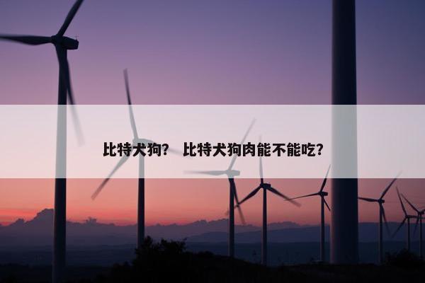 比特犬狗? 比特犬狗肉能不能吃?