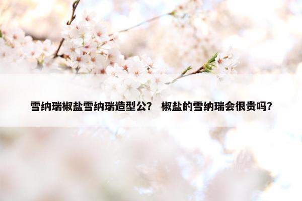 雪纳瑞椒盐雪纳瑞造型公? 椒盐的雪纳瑞会很贵吗?