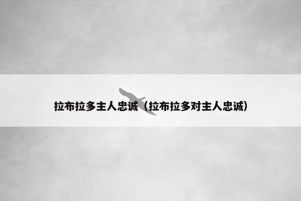 拉布拉多主人忠诚(拉布拉多对主人忠诚)