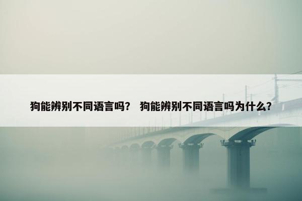 狗能辨别不同语言吗? 狗能辨别不同语言吗为什么?
