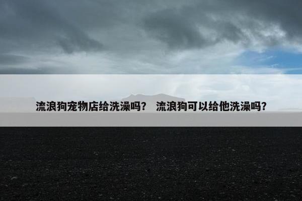 流浪狗宠物店给洗澡吗? 流浪狗可以给他洗澡吗?