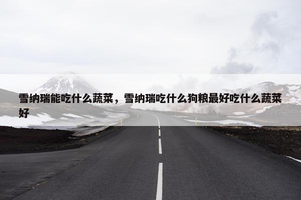雪纳瑞能吃什么蔬菜,雪纳瑞吃什么狗粮最好吃什么蔬菜好