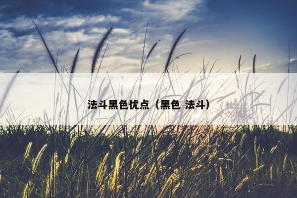 法斗黑色优点(黑色 法斗)