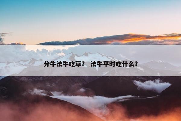 分牛法牛吃草? 法牛平时吃什么?