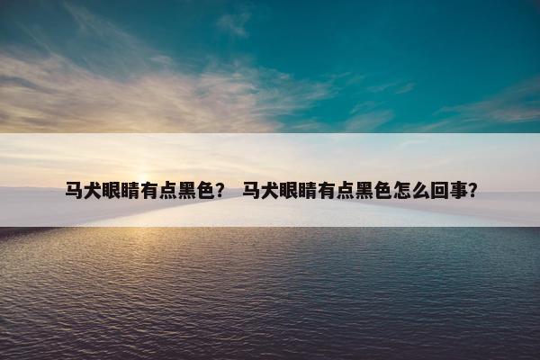 马犬眼睛有点黑色? 马犬眼睛有点黑色怎么回事?