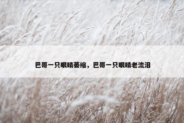 巴哥一只眼睛萎缩,巴哥一只眼睛老流泪