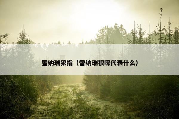 雪纳瑞狼指（雪纳瑞狼嚎代表什么）