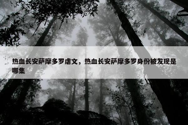 热血长安萨摩多罗虐文，热血长安萨摩多罗身份被发现是哪集