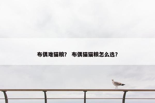 布偶难猫粮？ 布偶猫猫粮怎么选？