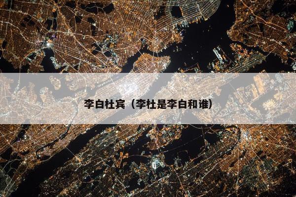李白杜宾（李杜是李白和谁）