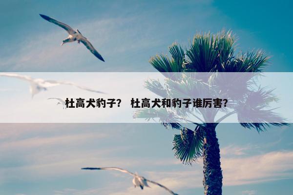 杜高犬豹子？ 杜高犬和豹子谁厉害？