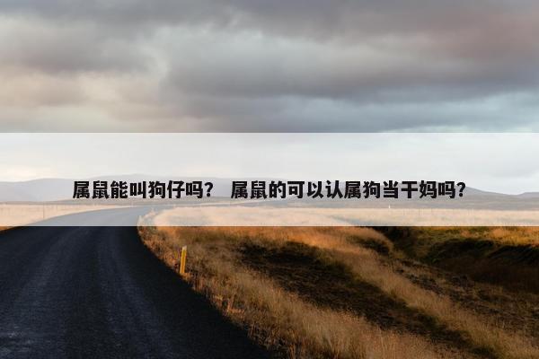 属鼠能叫狗仔吗？ 属鼠的可以认属狗当干妈吗？