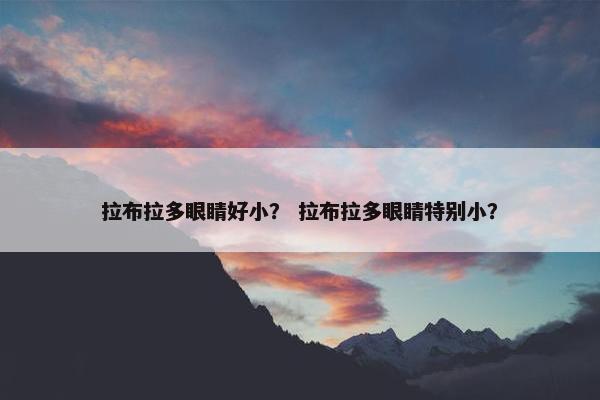 拉布拉多眼睛好小？ 拉布拉多眼睛特别小？