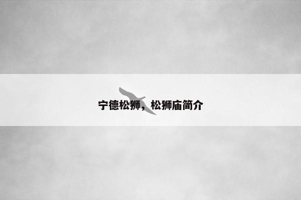 宁德松狮，松狮庙简介