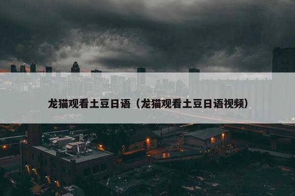 龙猫观看土豆日语（龙猫观看土豆日语视频）