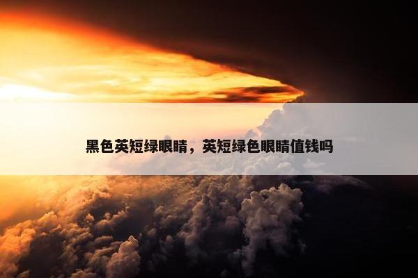 黑色英短绿眼睛,英短绿色眼睛值钱吗