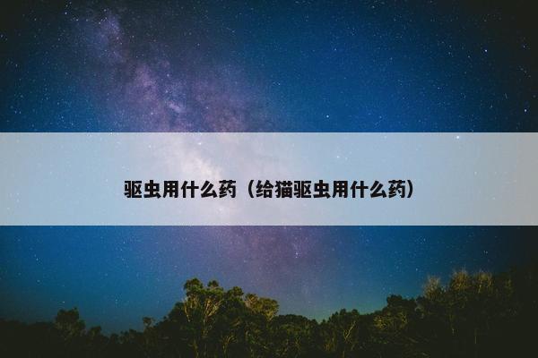 驱虫用什么药（给猫驱虫用什么药）