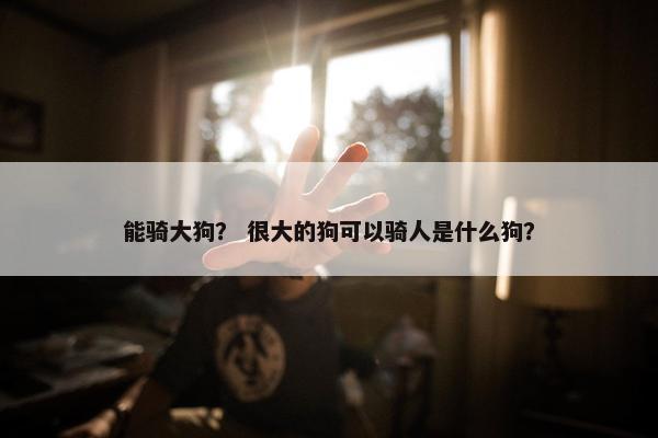 能骑大狗？ 很大的狗可以骑人是什么狗？