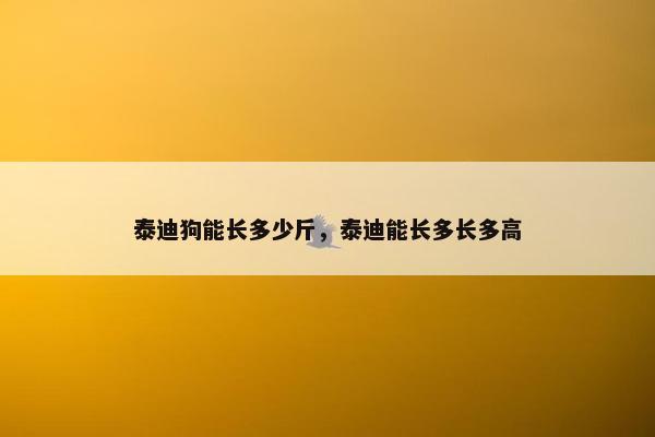 泰迪狗能长多少斤,泰迪能长多长多高