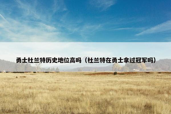 勇士杜兰特历史地位高吗（杜兰特在勇士拿过冠军吗）
