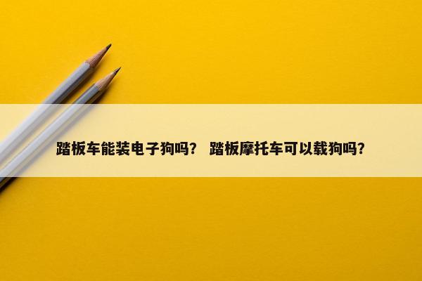 踏板车能装电子狗吗？ 踏板摩托车可以载狗吗？