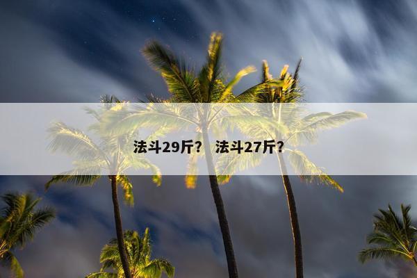 法斗29斤？ 法斗27斤？