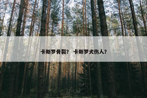卡斯罗骨裂？ 卡斯罗犬伤人？