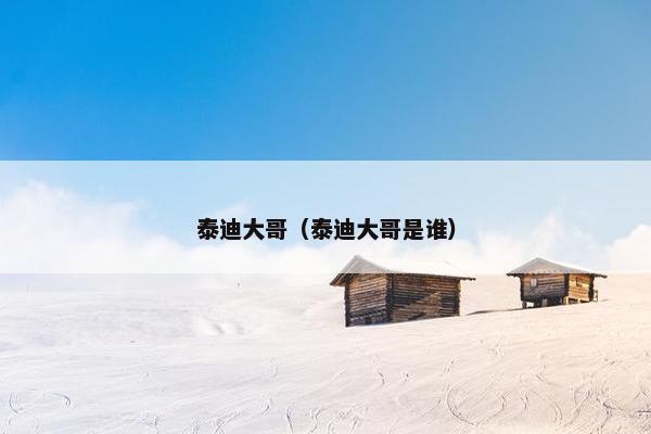 泰迪大哥（泰迪大哥是谁）