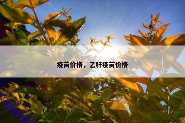 疫苗价格，乙肝疫苗价格