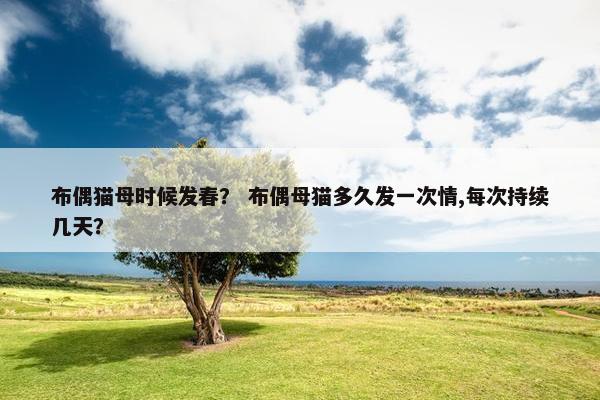 布偶猫母时候发春？ 布偶母猫多久发一次情,每次持续几天？