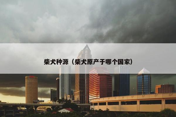 柴犬种源（柴犬原产于哪个国家）