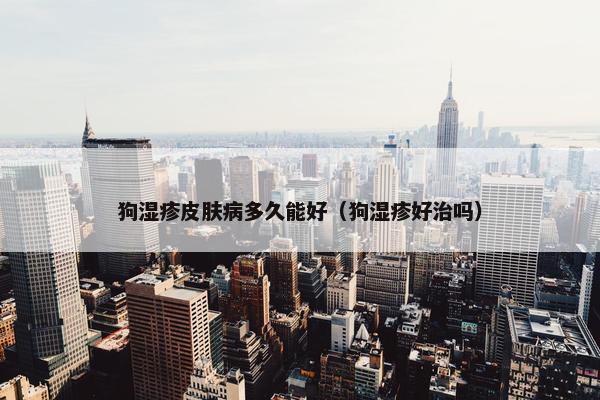 狗湿疹皮肤病多久能好（狗湿疹好治吗）