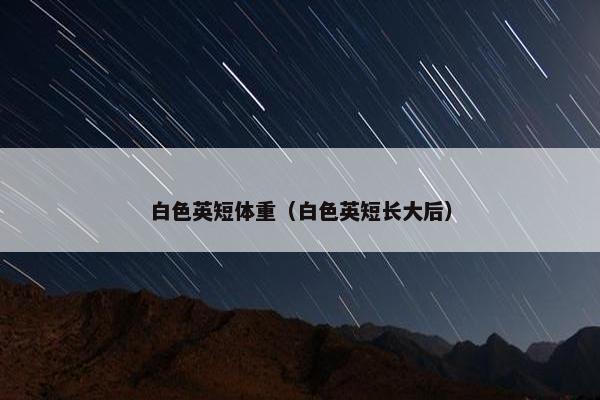 白色英短体重（白色英短长大后）